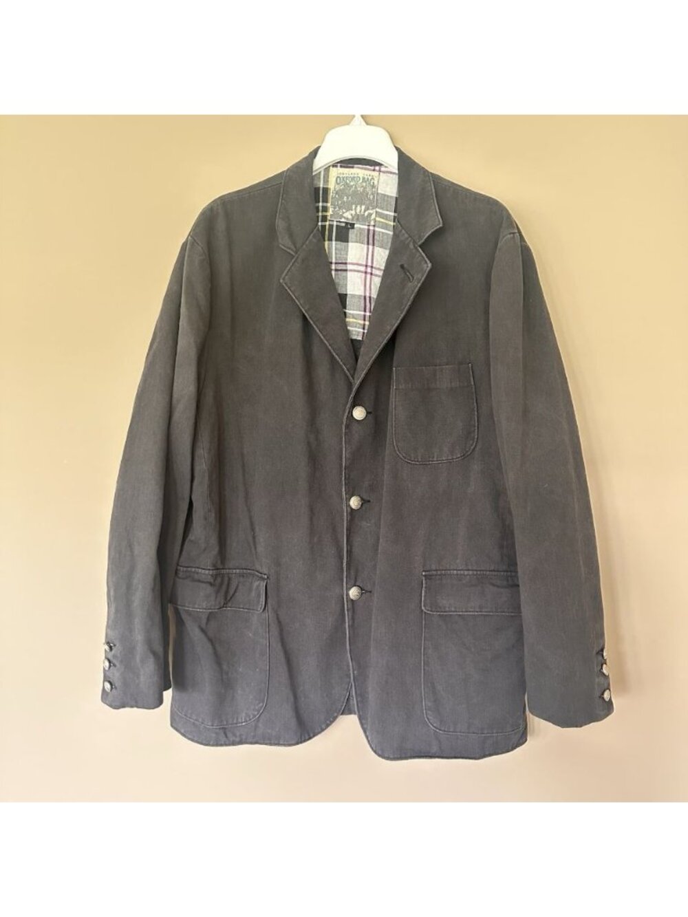 Vintage Scotland Yard Oxford Bag Gray Chore Coat Jacket Men L Georgetown British